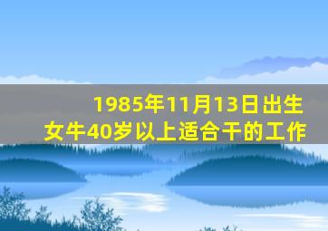 1985年11月13日出生女牛40岁以上适合干的工作