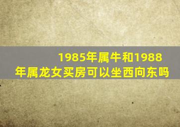 1985年属牛和1988年属龙女买房可以坐西向东吗