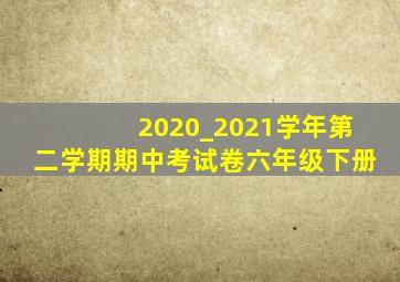 2020_2021学年第二学期期中考试卷六年级下册
