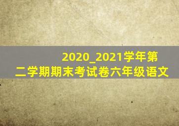 2020_2021学年第二学期期末考试卷六年级语文
