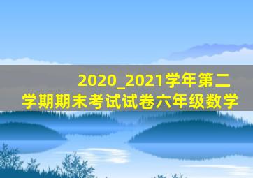 2020_2021学年第二学期期末考试试卷六年级数学