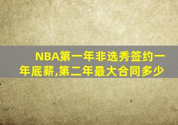 NBA第一年非选秀签约一年底薪,第二年最大合同多少