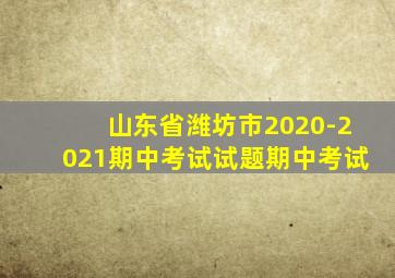 山东省潍坊市2020-2021期中考试试题期中考试