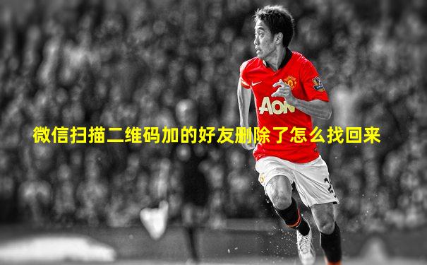 微信扫描二维码加的好友删除了怎么找回来